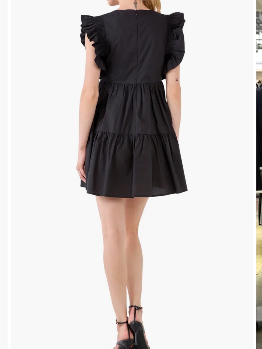 English factory Black Ruffle Dress NWT - Picture 3 of 7